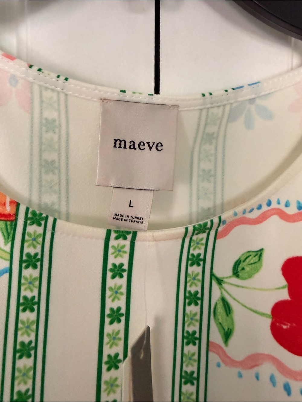 Maeve White Midi Dress with Multicolor Fruit & Border Print - Picture 4 of 5